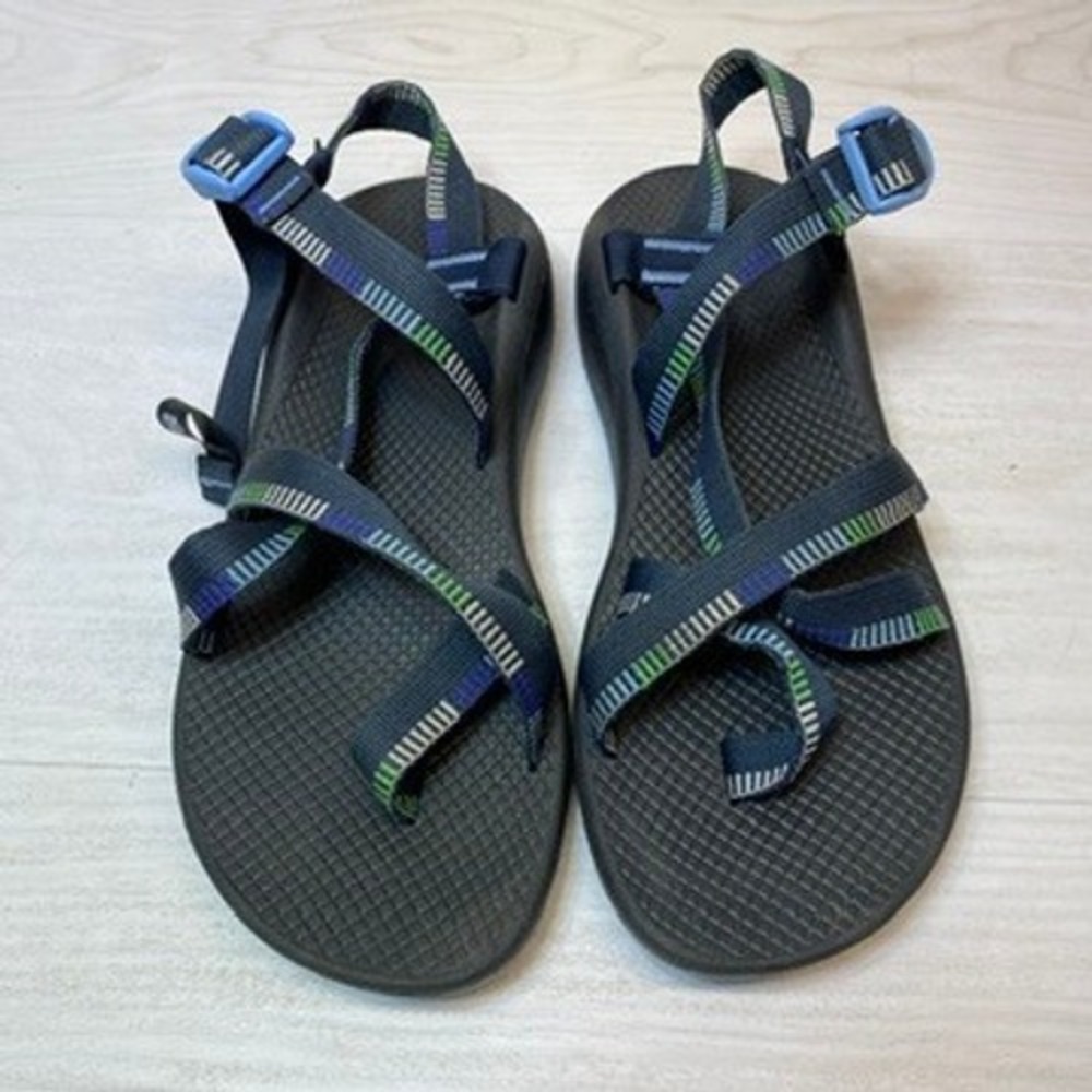 Chaco Womens 11 Z/Cloud 2 Sandals Strappy Toe Loop Blue Green Hiking J107088